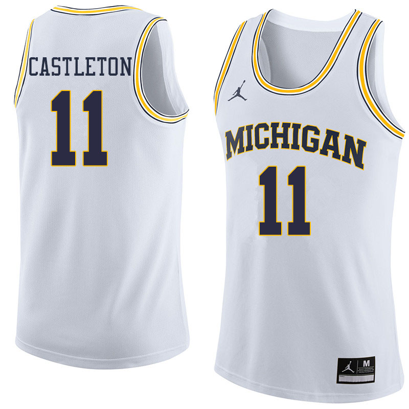 Jordan Brand Men #11 Colin Castleton Michigan Wolverines College Basketball Jerseys Sale-White